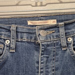 Size 25 Womens Levi's Mile High Super Skinny Jeans